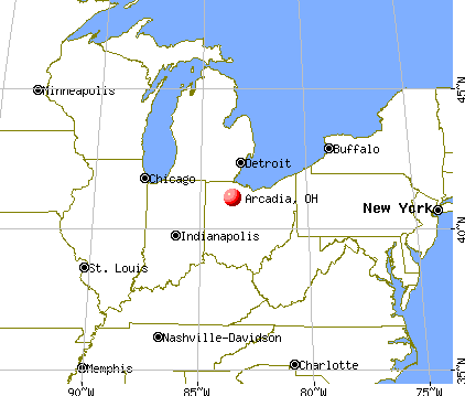Image of Map of Arcadia Ohio 44804